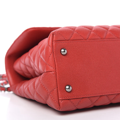 Chanel Caviar Quilted Medium Coco Handle Flap Red 6 of 10