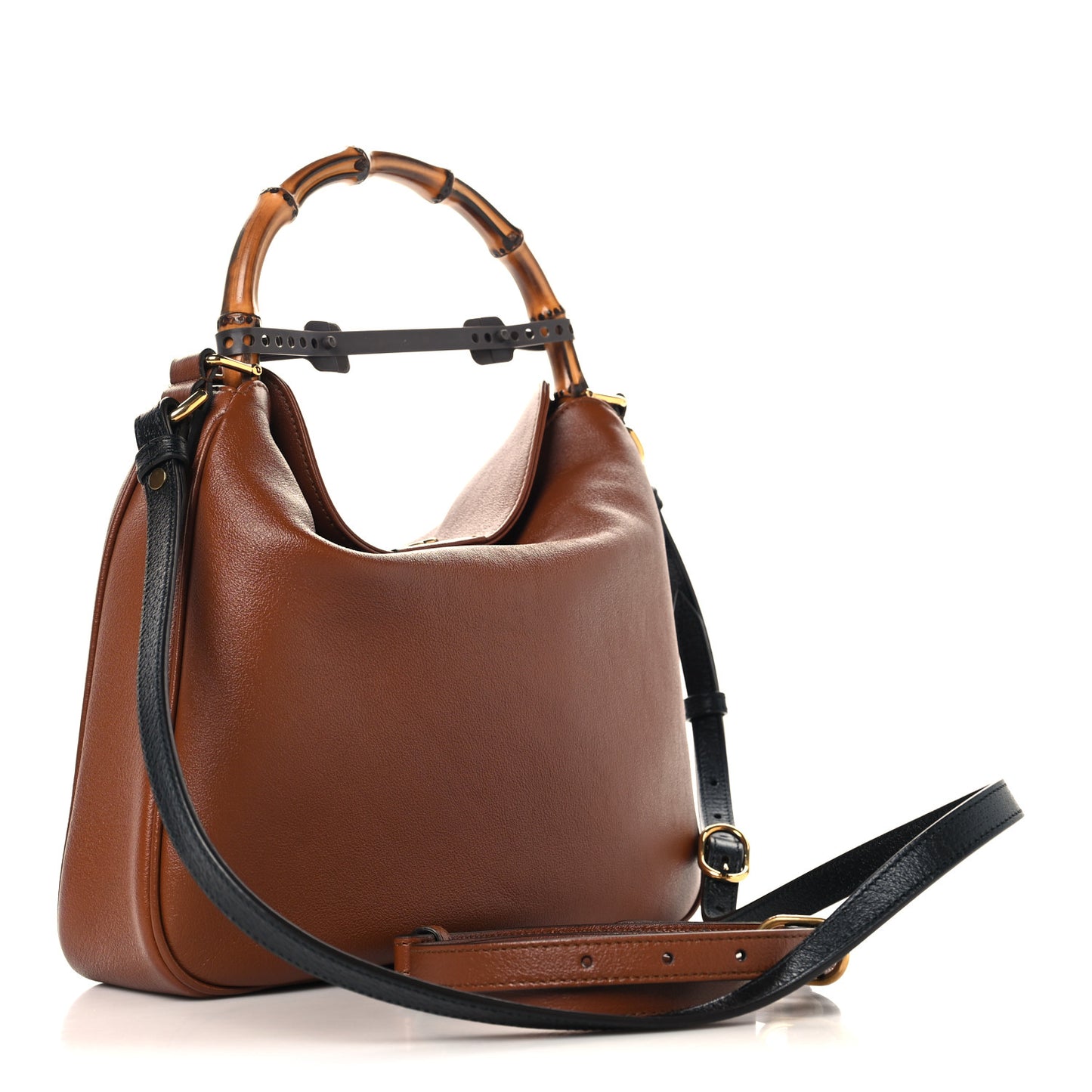 Softy Wonka Textured Dollar Calfskin Medium Diana Shoulder Bag Cuir Black