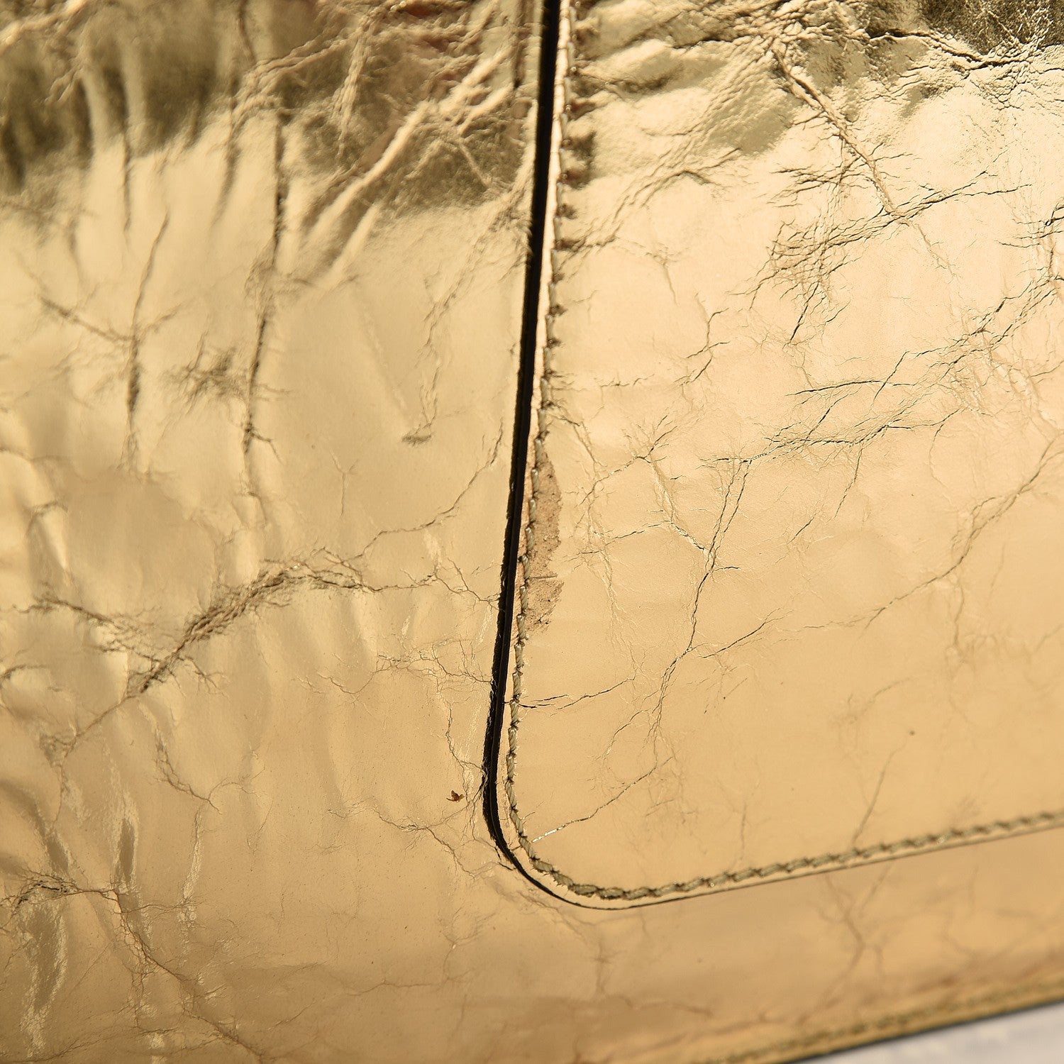 Chanel Metallic Lambskin Large Feministe Maize Feminine Pouch Clutch Gold 8 of 9