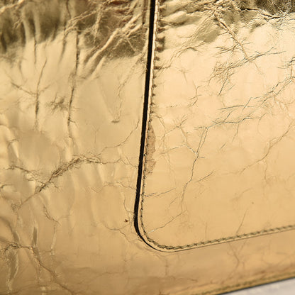 Chanel Metallic Lambskin Large Feministe Maize Feminine Pouch Clutch Gold 8 of 9