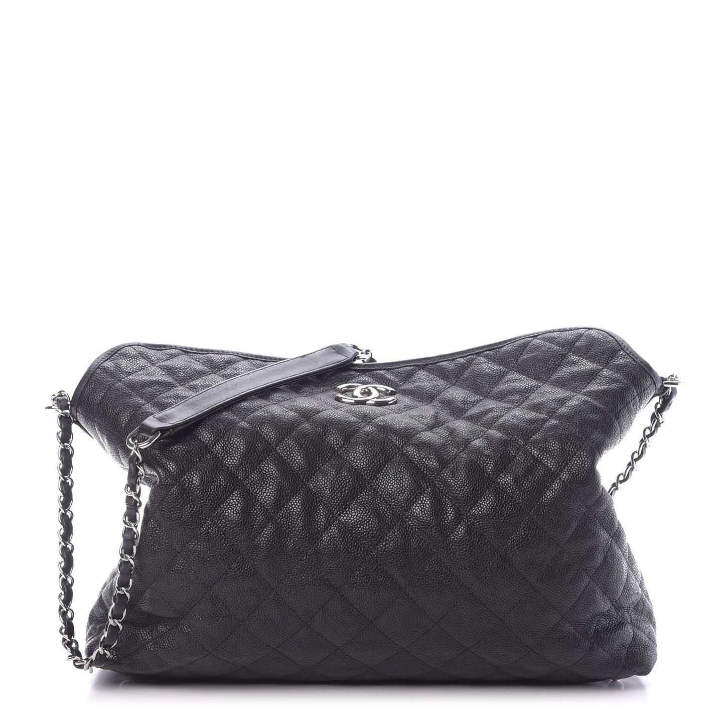Caviar Quilted French Riviera Hobo Black