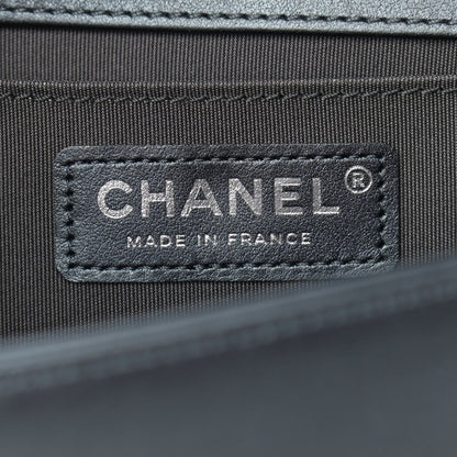 Chanel Metallic Calfskin Crystal Medium Boy Flap Dark Silver 6 of 11