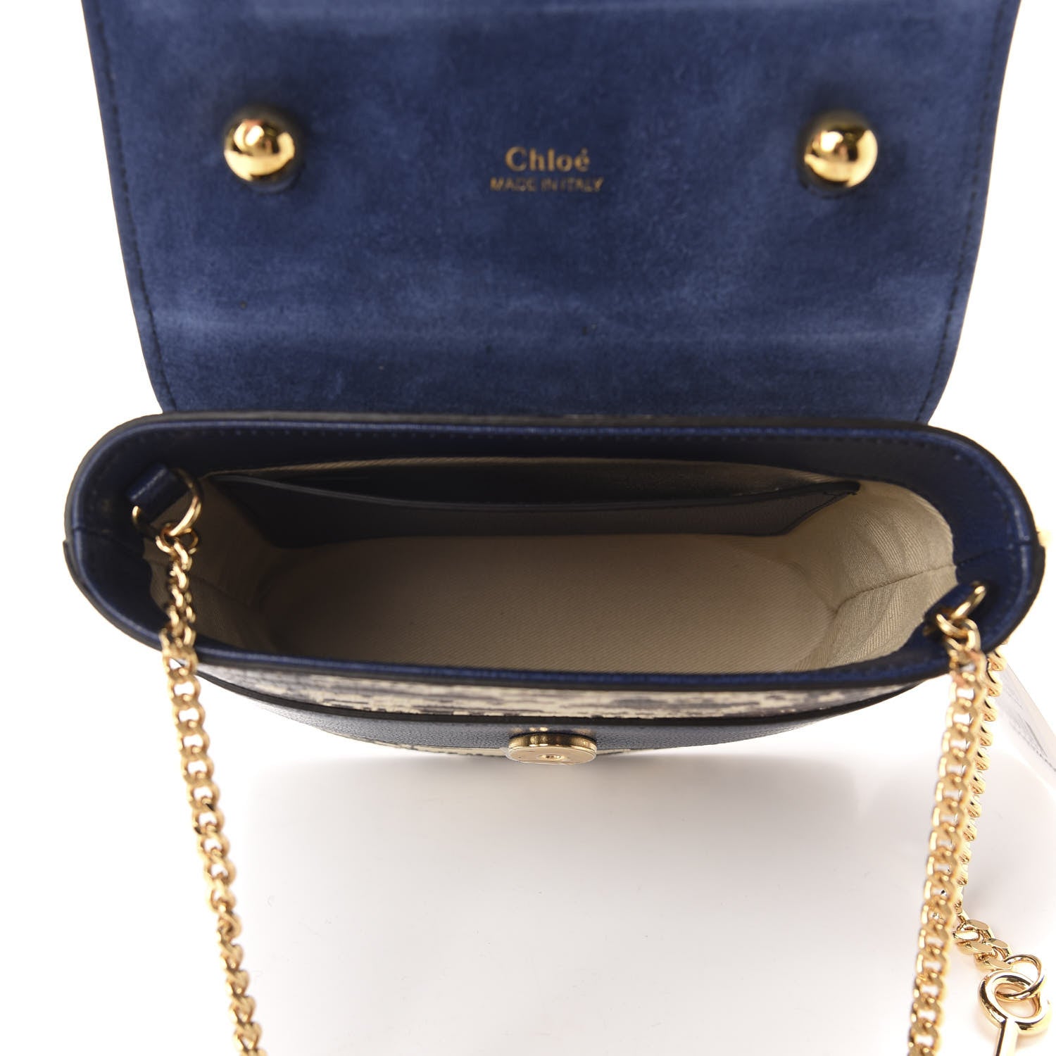 Chloe Lizard Embossed Calfskin Small Aby Lock Captive Blue 5 of 9