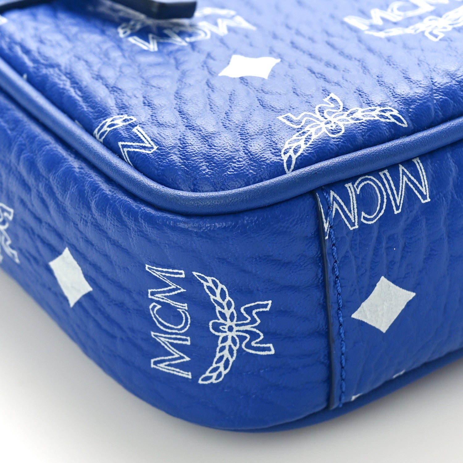 MCM Visetos Klassik Crossbody Bag Blue 8 of 10