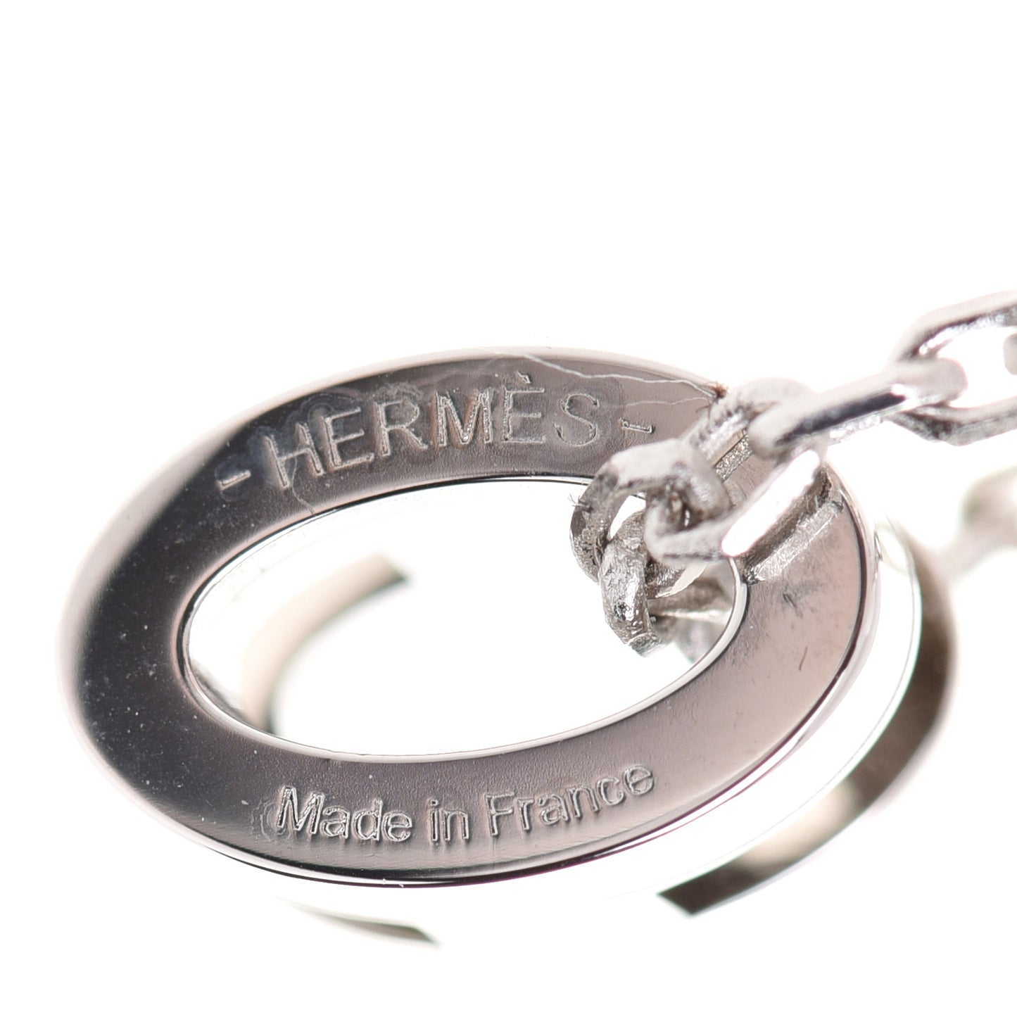 Lacquered Palladium Mini Pop H Pendant Necklace White