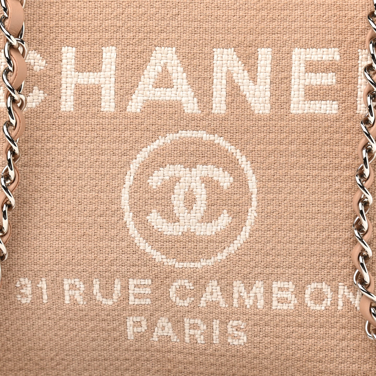 Mixed Fibers Small Deauville Tote Beige