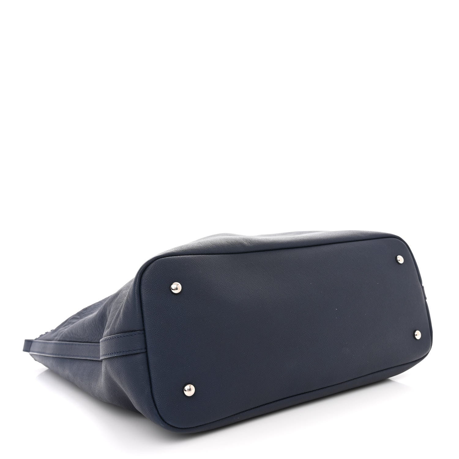 Chanel Grained Calfskin Large Coco Eyelets Shopping Tote Navy 4 of 11