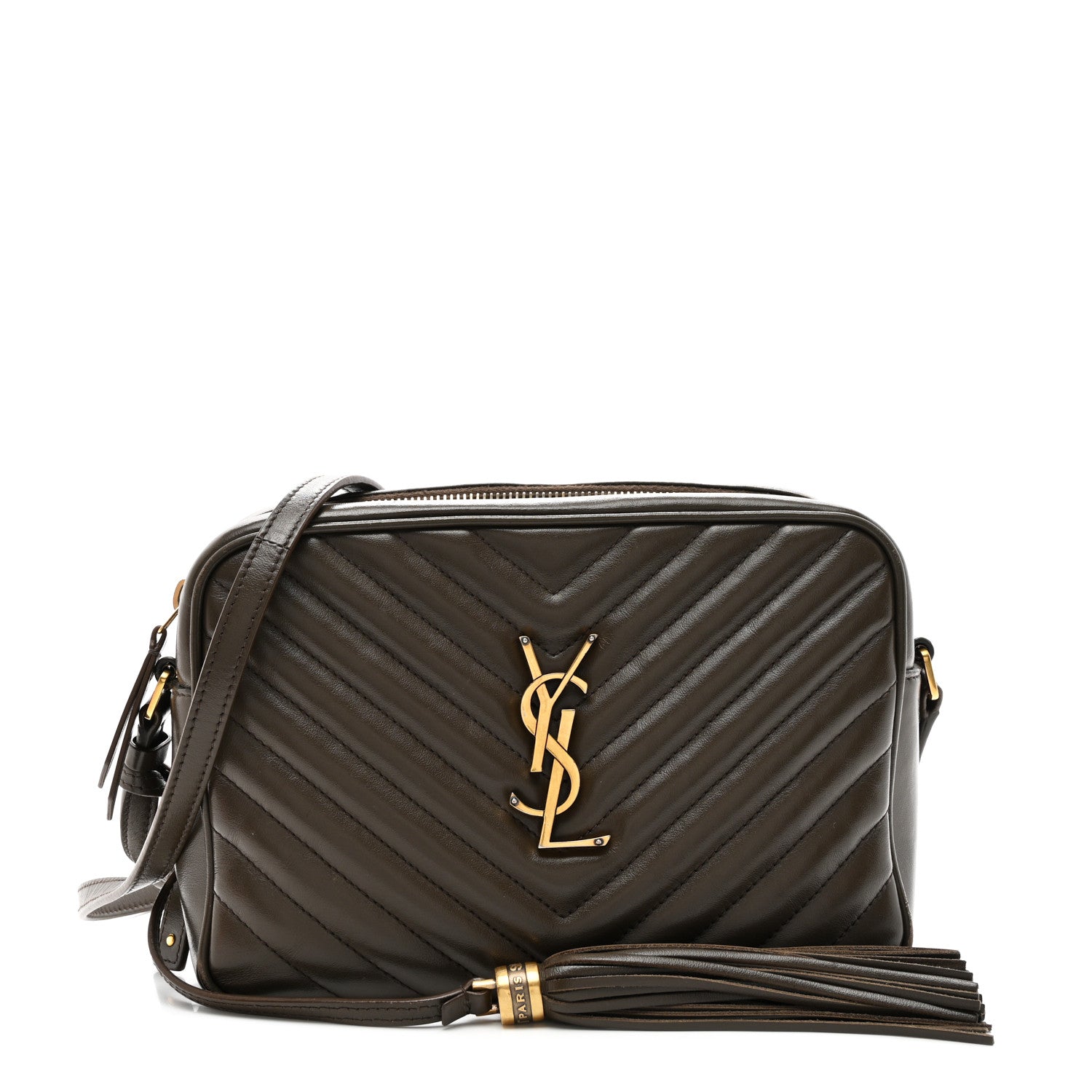 Saint Laurent Calfskin Matelasse Monogram Lou Camera Bag Military Olive 1 of 15