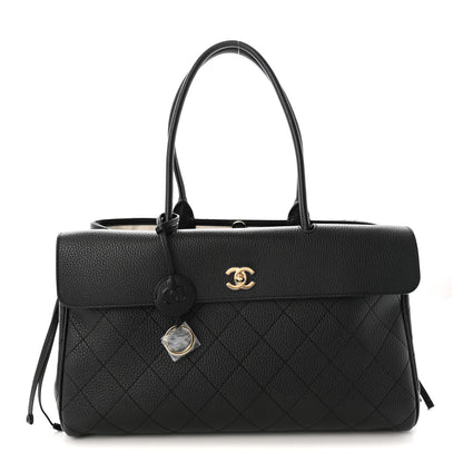 Chanel Grained Calfskin Stitched Urban Essentials Large Shopping Bag Black 1 of 10
