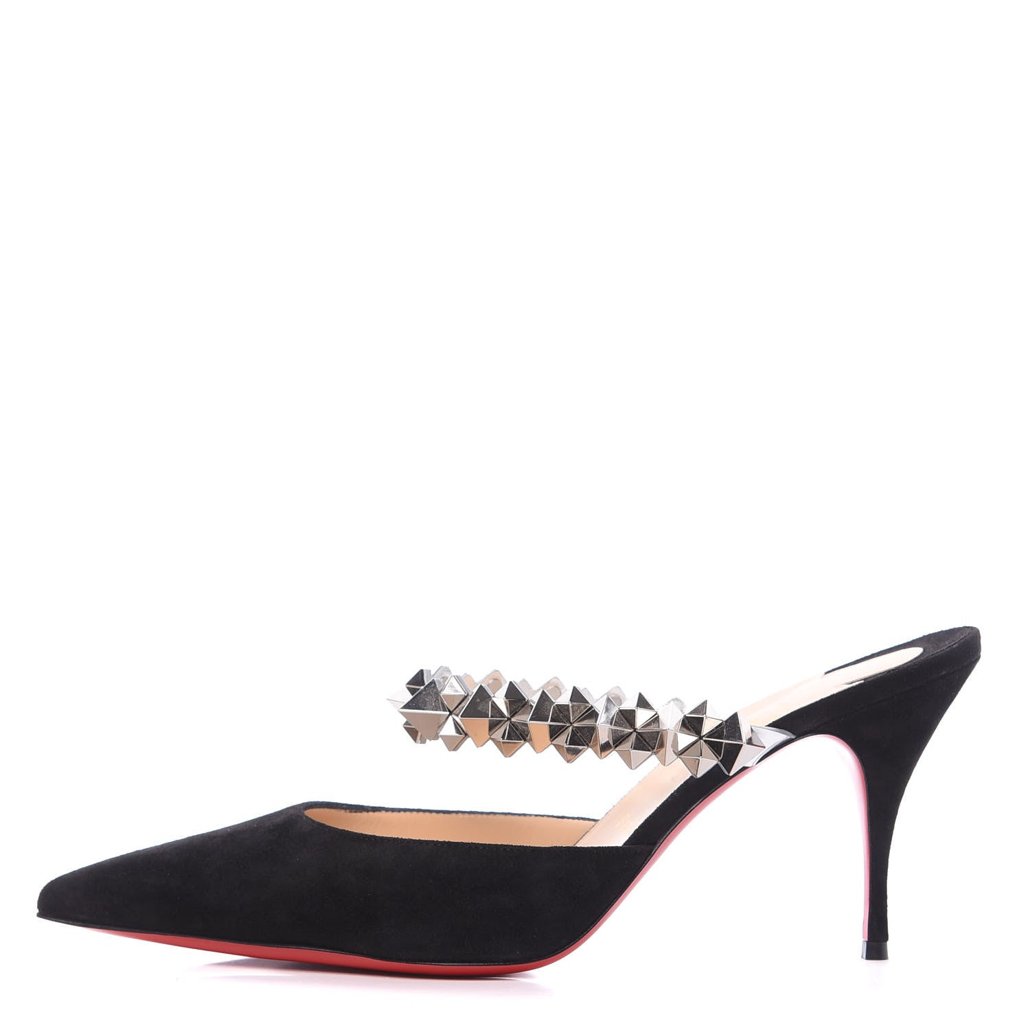 Christian Louboutin Veau Velours Specchio Planet Choc 80 Mule 40.5 Black 1 of 10