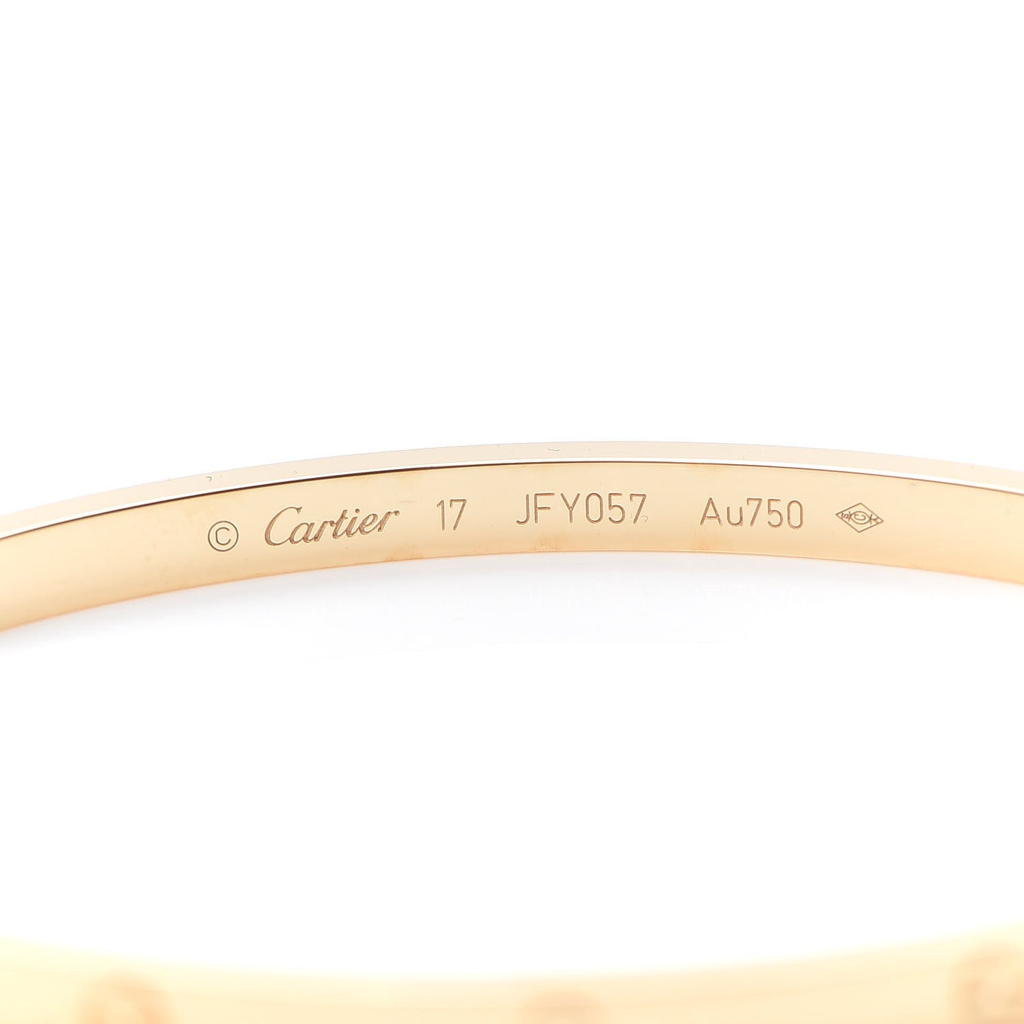 18K Yellow Gold Small LOVE Bracelet 17