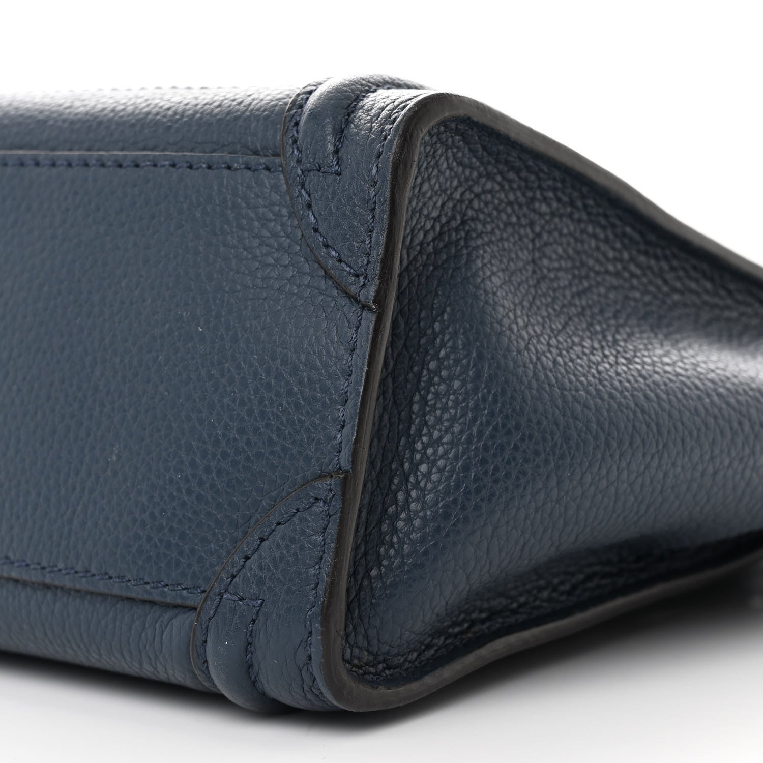 Celine Drummed Calfskin Nano Luggage Navy Blue 10 of 10