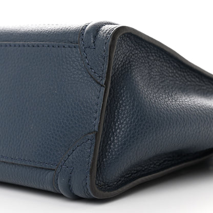 Celine Drummed Calfskin Nano Luggage Navy Blue 10 of 10