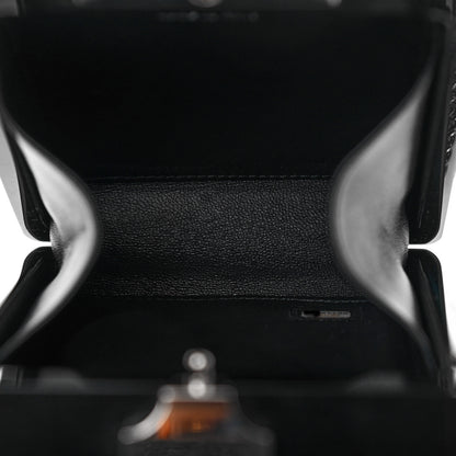 Chanel Plexiglass Metallic Lambskin Evening In The Air Mini Trolley Minaudiere Clutch Black Silver 5 of 9