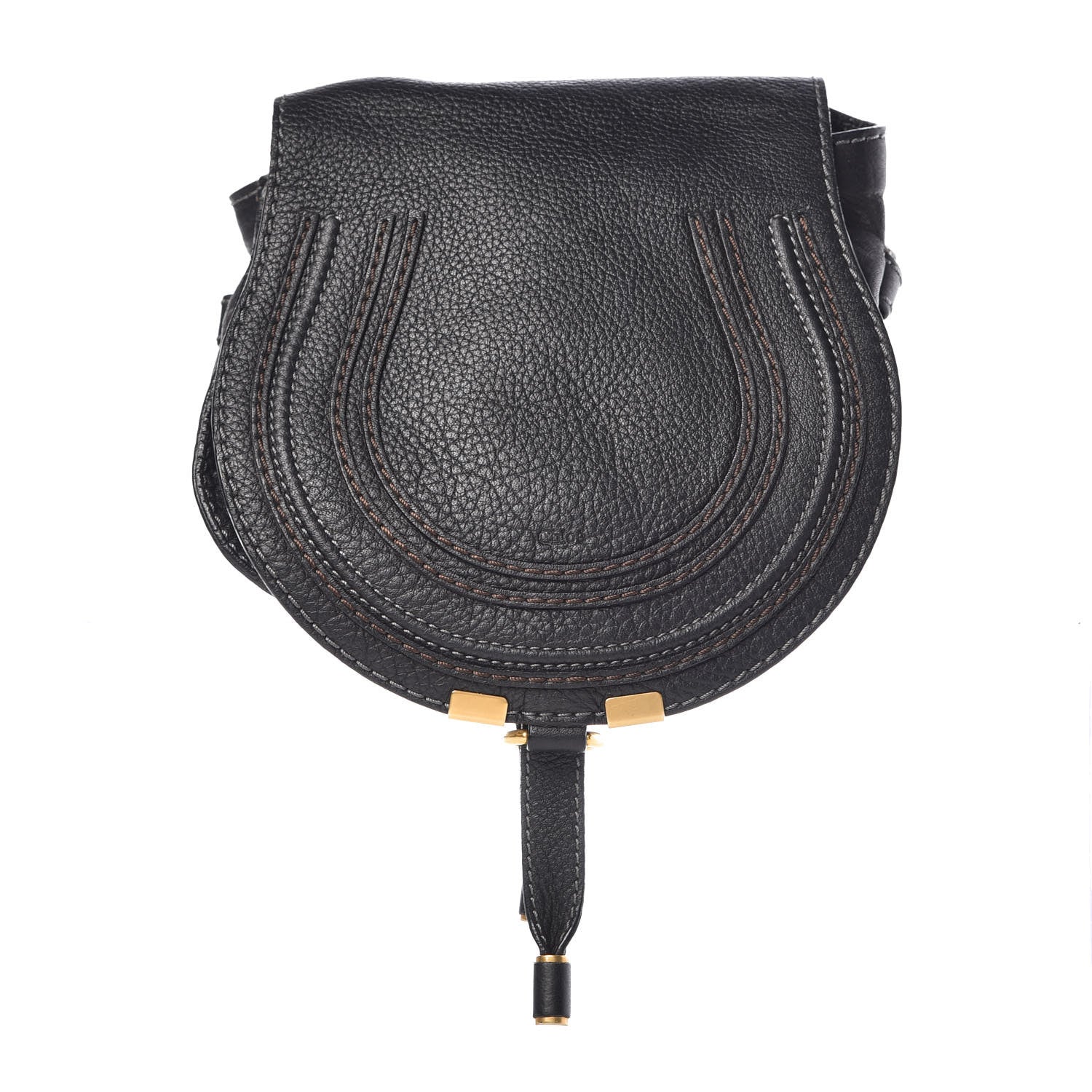Chloe Calfskin Mini Marcie Round Crossbody Bag Black 1 of 12