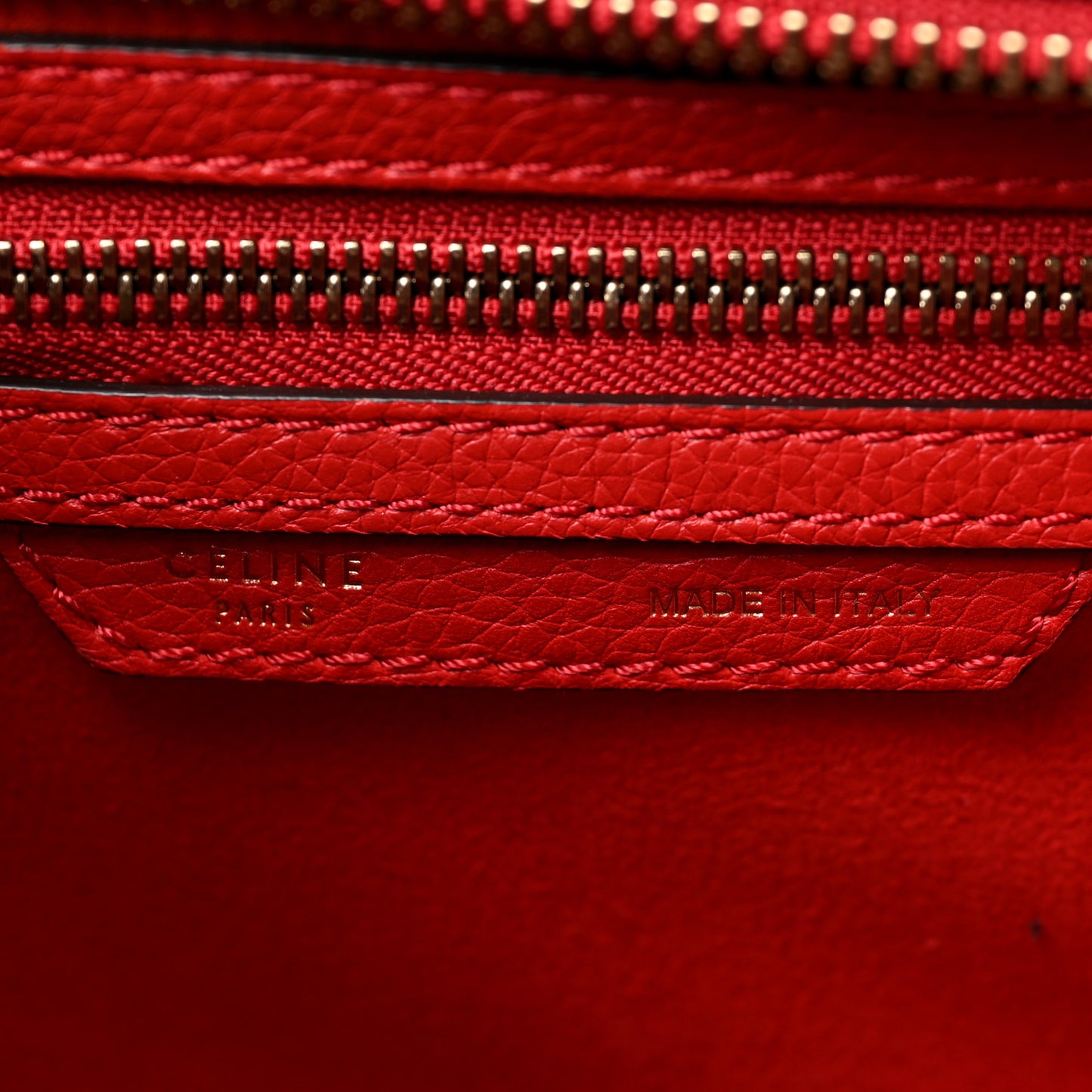 Drummed Calfskin Micro Luggage Coquelicot