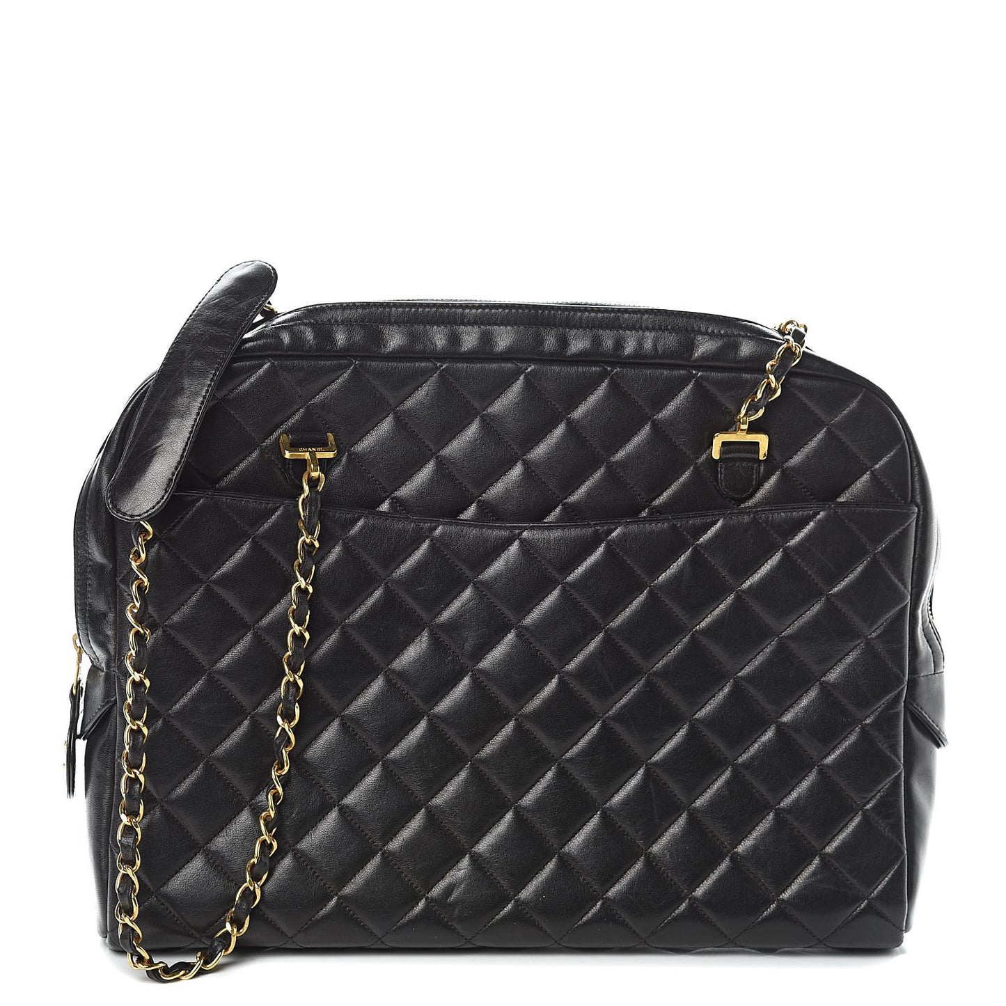 Lambskin Quilted Shoulder Bag Black