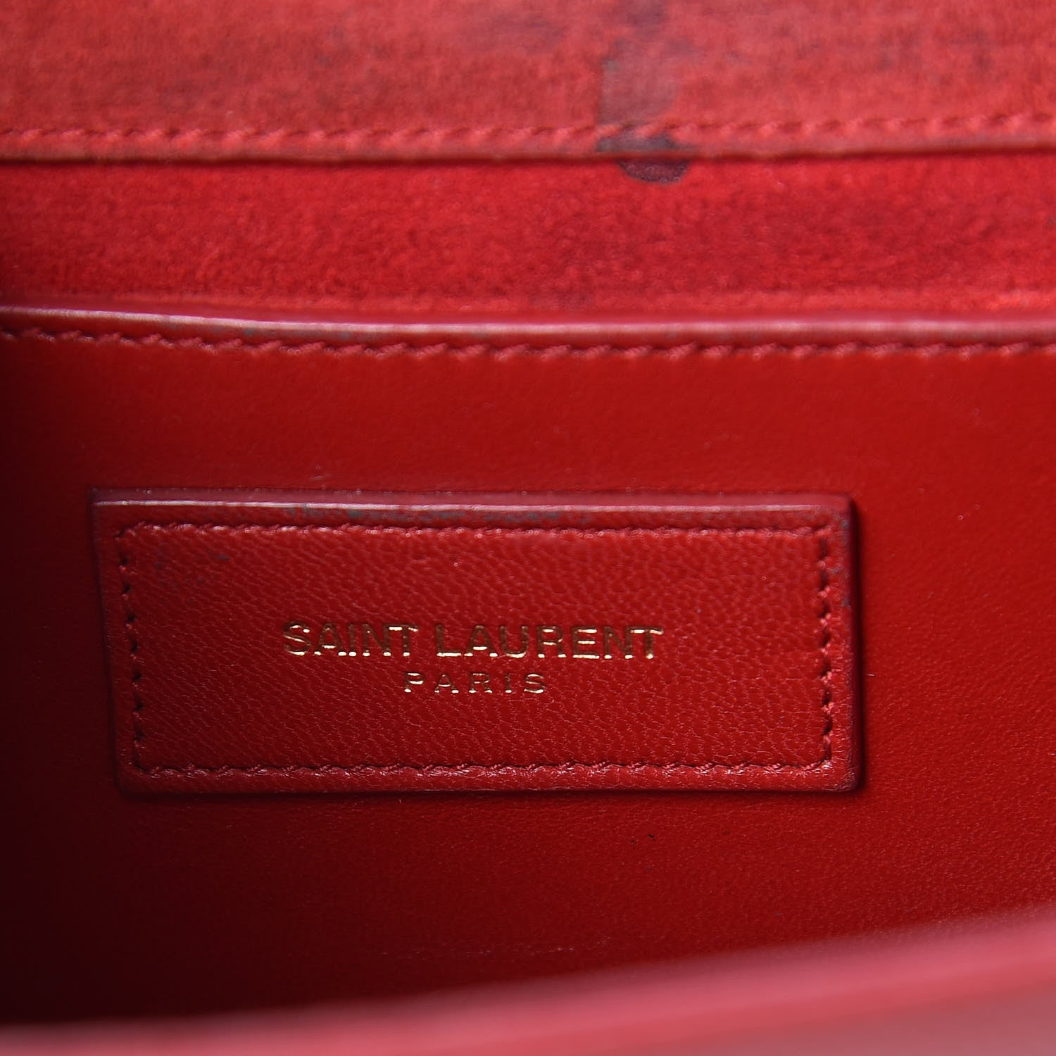 Saint Laurent Grain De Poudre Small Monogram Kate Satchel Red 6 of 14
