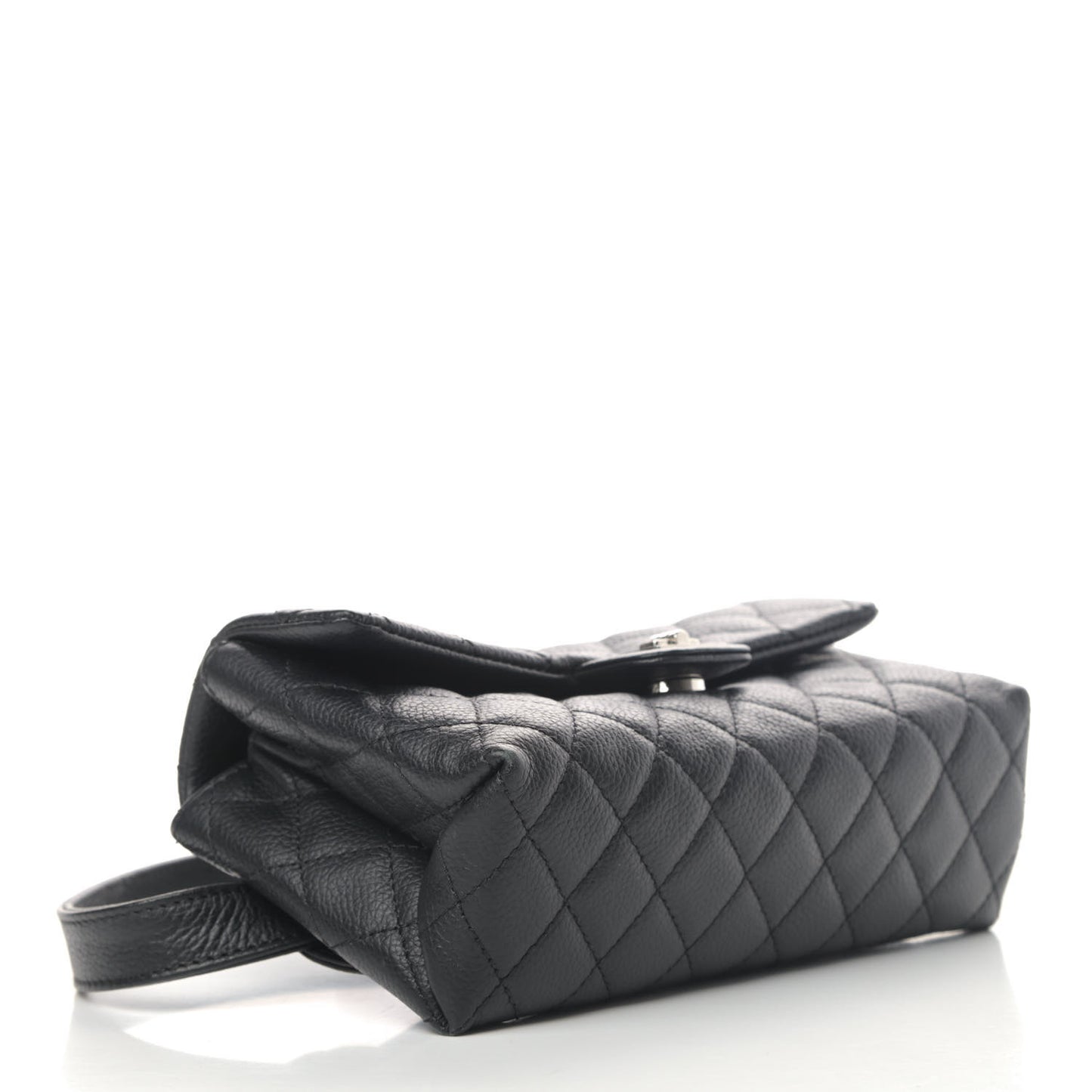 Grained Calfskin Quilted 2.55 Reissue Flap Belt Bag Clutch Black