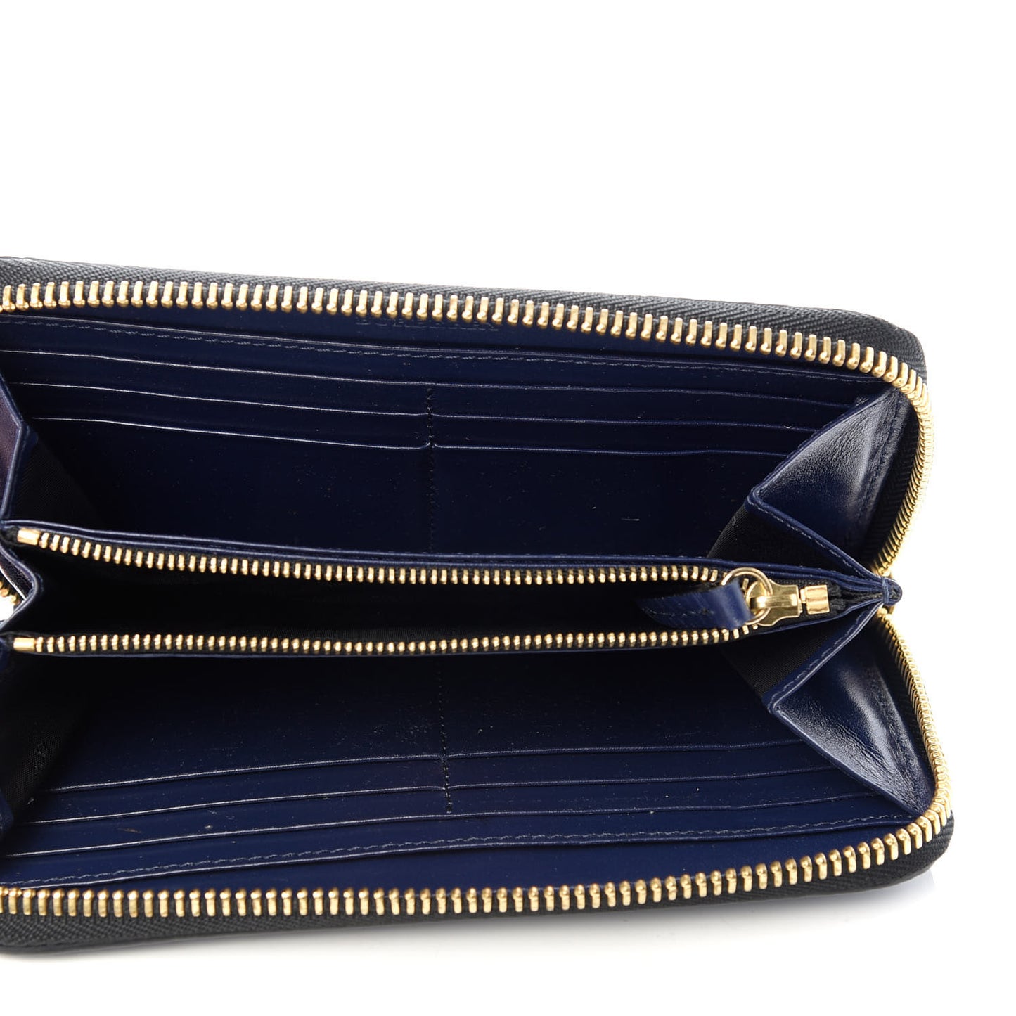 Heritage Grain Zip Around Wallet Blue