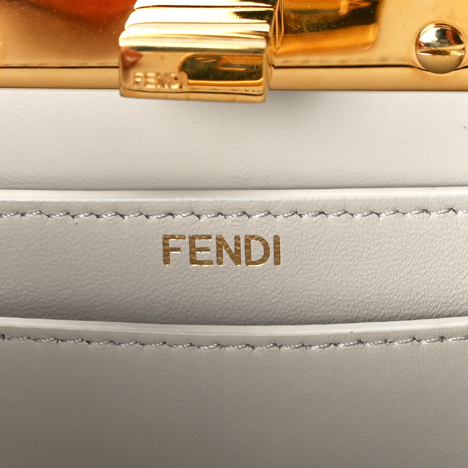 Fendi Shiny Nappa Petite Peekaboo I SEE U Satchel White 6 of 13