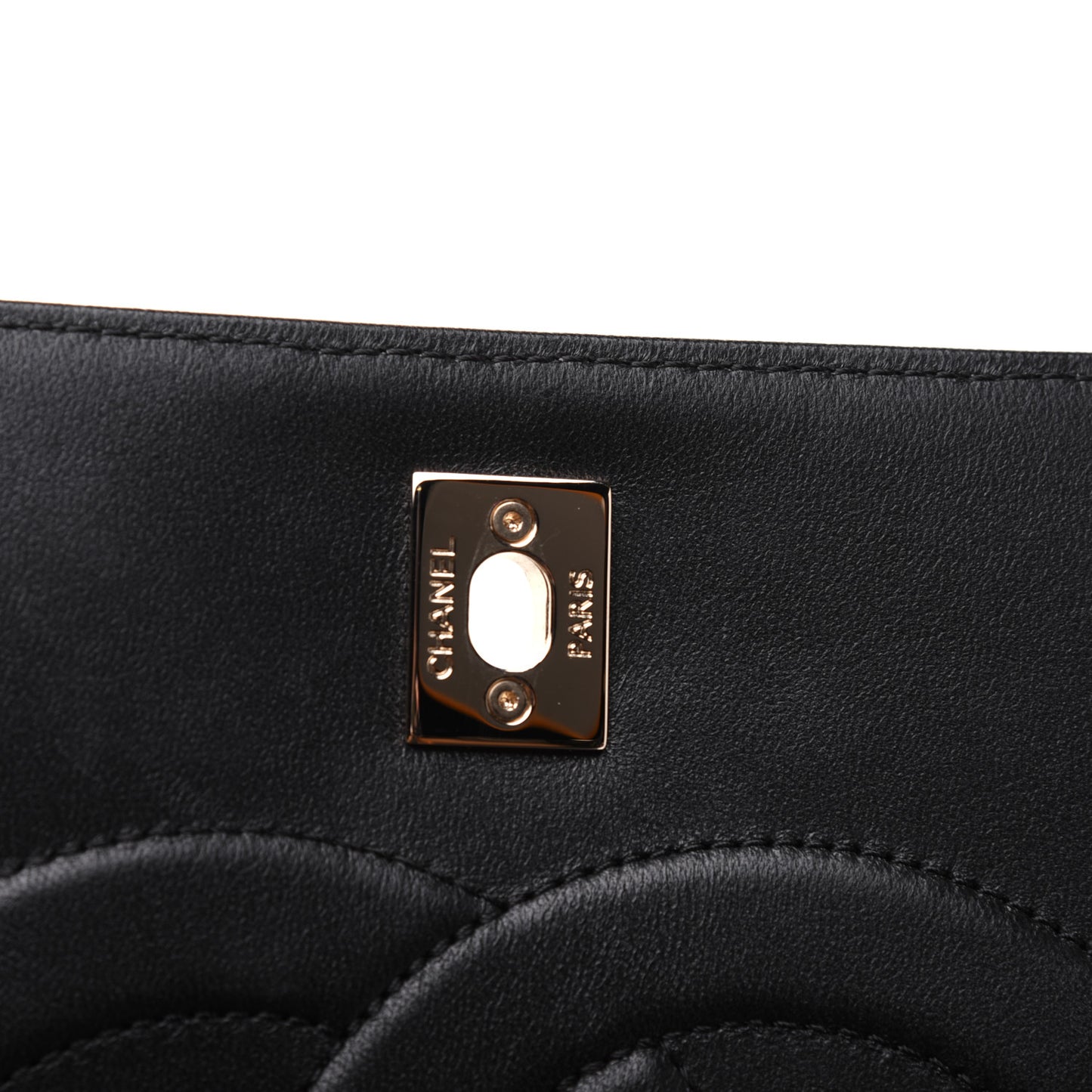 Lambskin Chevron Quilted Flap Black