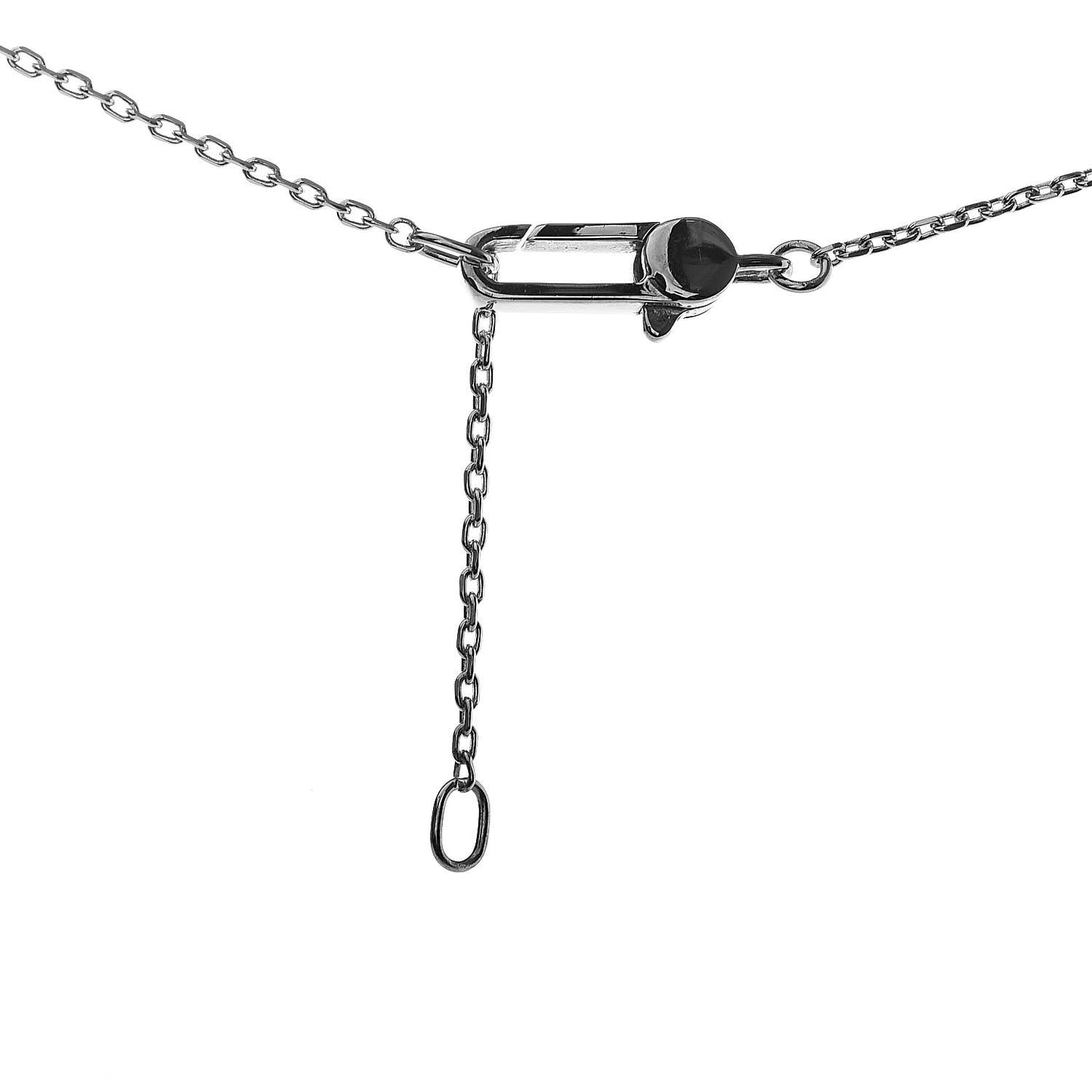 Sterling Silver Logo Square Tag Necklace