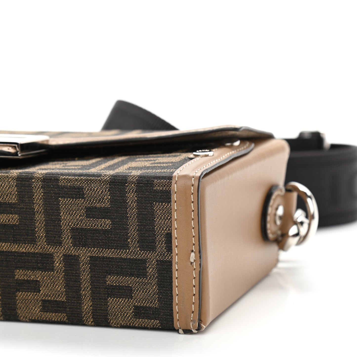 Recycled Fabric Jacquard Vitello King FF 1974 Baguette Soft Trunk Tobacco Moro Sand