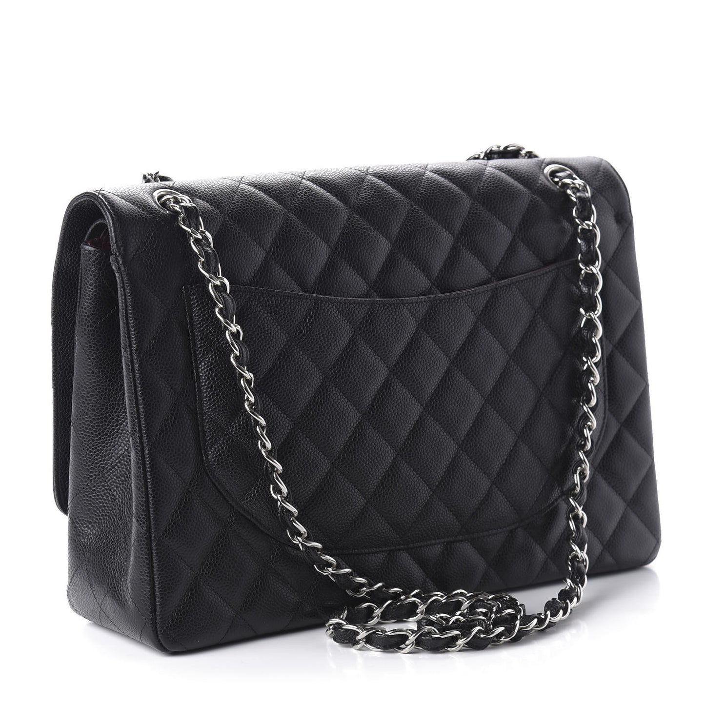 Caviar Quilted Maxi Double Flap Black