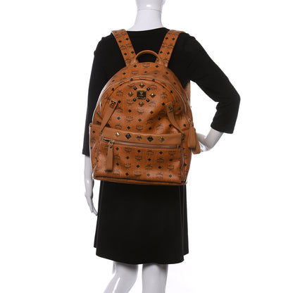 MCM Visetos Studded Medium Dual Stark Backpack Cognac 2 of 10