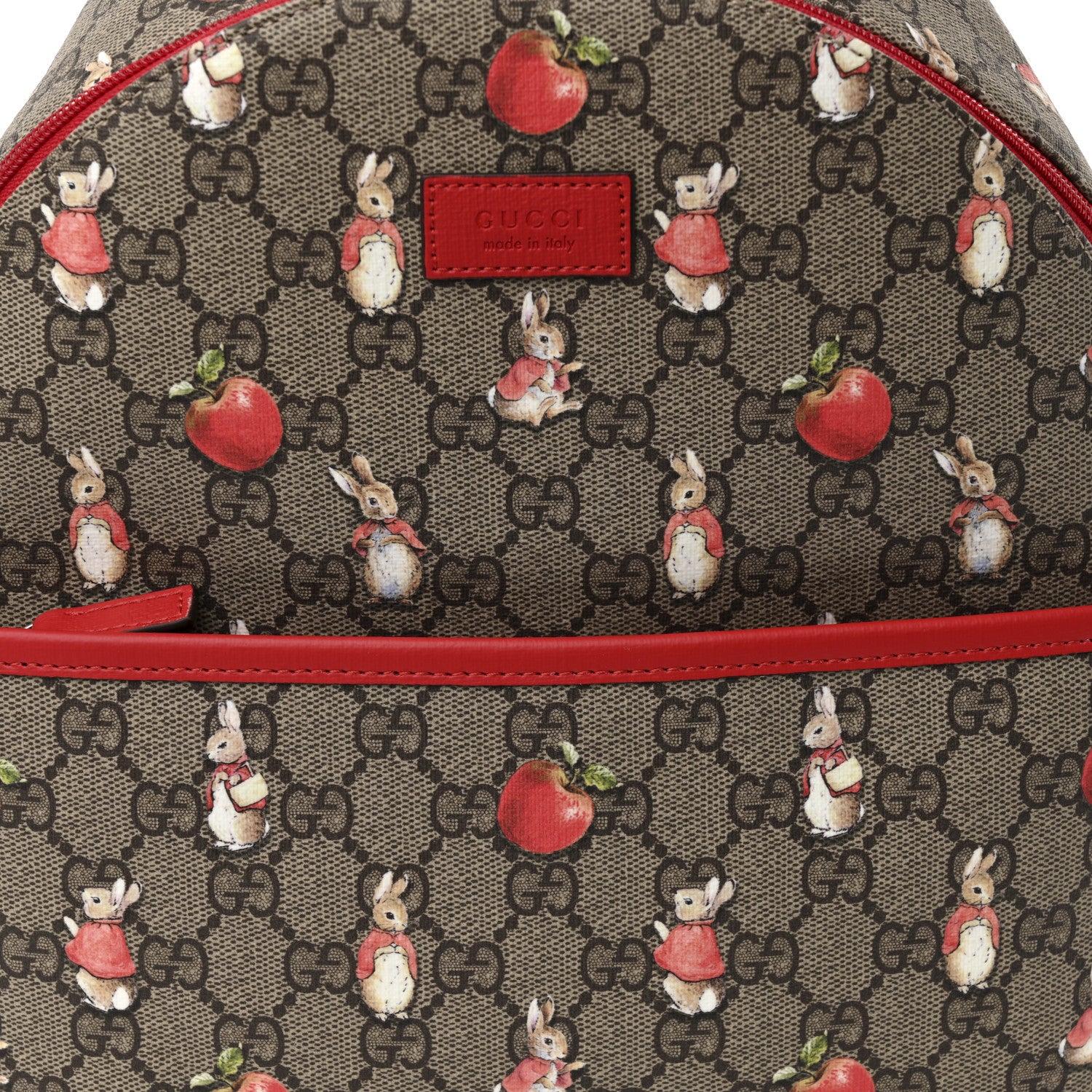 Gucci X Peter Rabbit GG Supreme Monogram Childrens Backpack Red 9 of 11