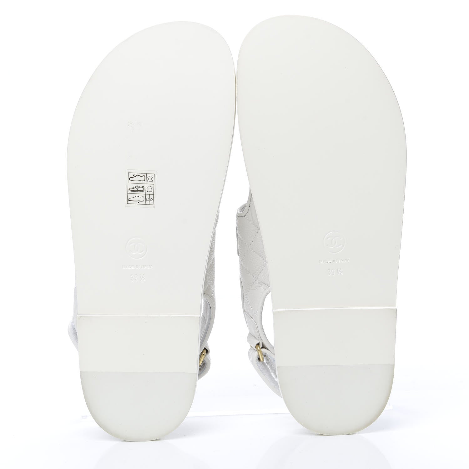 Chanel Grained Calfskin Velcro Dad Sandals 39.5 White 4 of 8