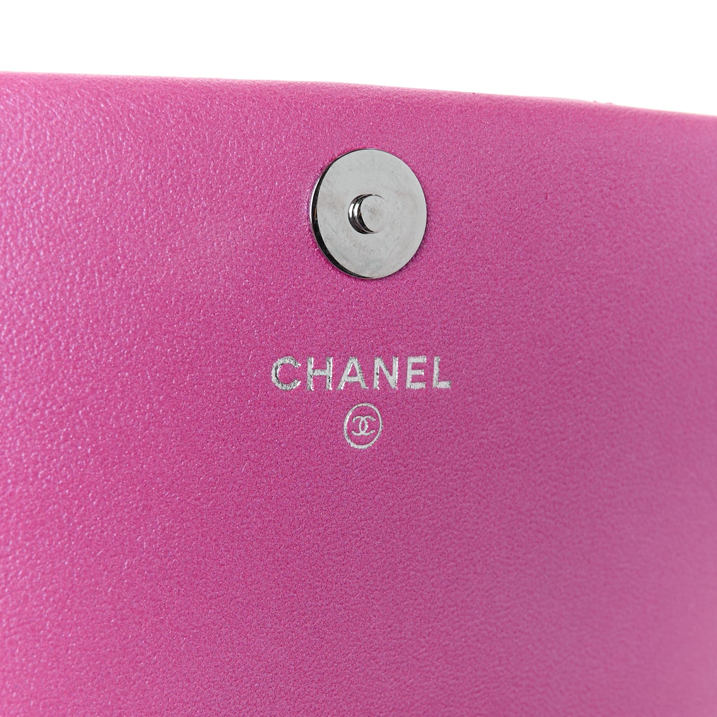 Iridescent Mirror Goatskin Quilted Clutch With Chain Pink