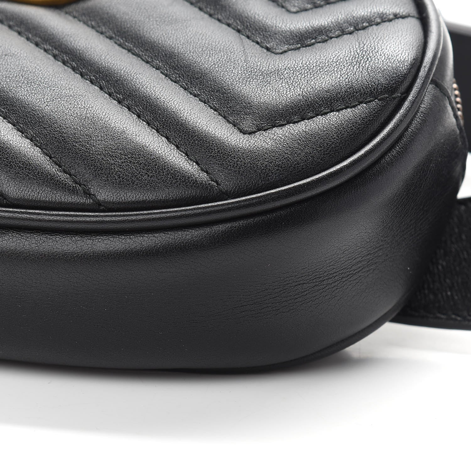 Gucci Calfskin Matelasse GG Marmont Belt Bag 75 30 Black 9 of 10