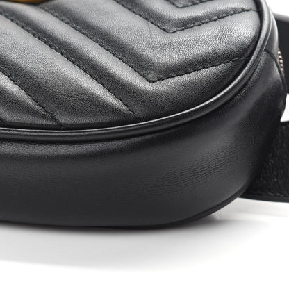 Gucci Calfskin Matelasse GG Marmont Belt Bag 75 30 Black 9 of 10