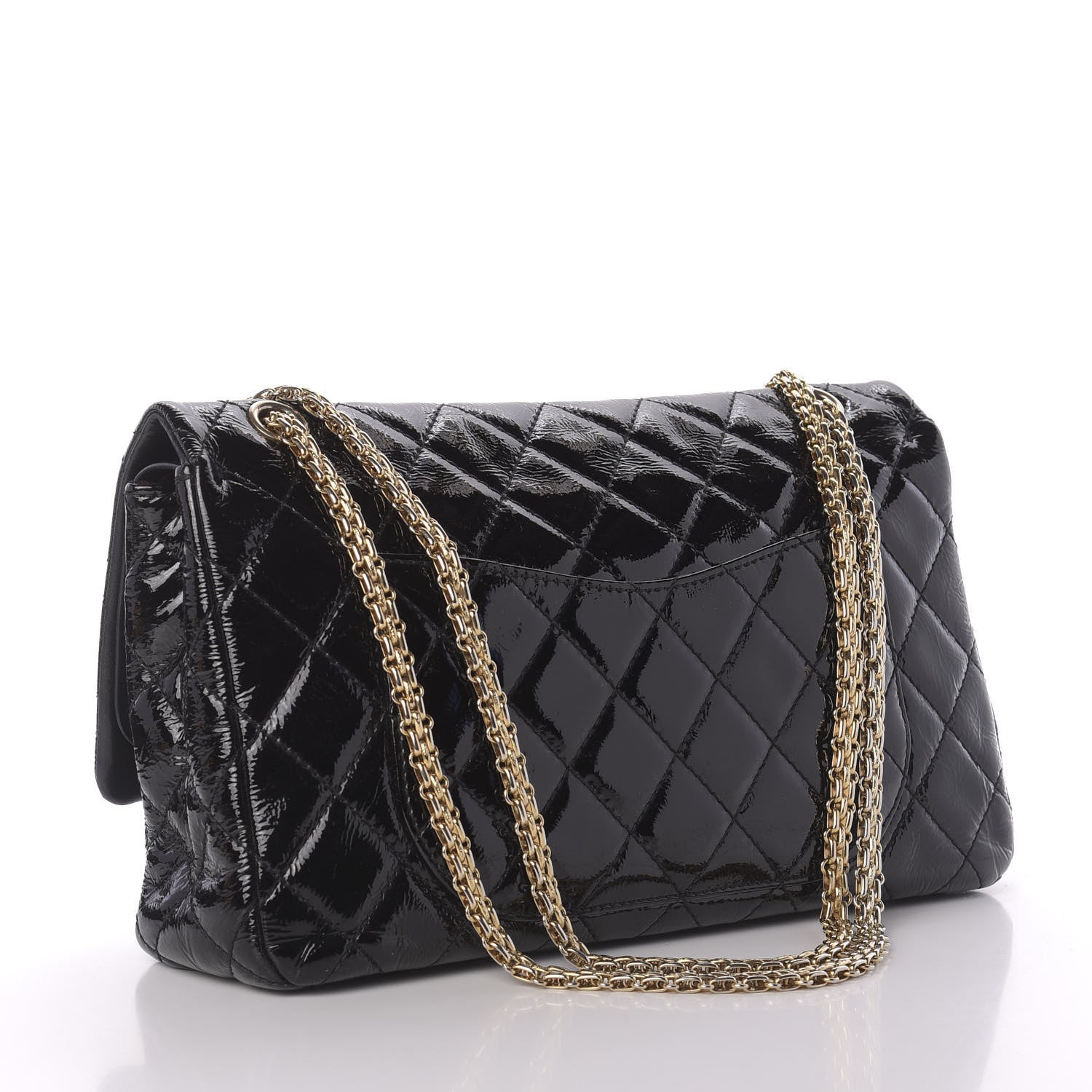 Chanel Distressed Patent Quilted 2.55 Reissue 227 Flap Black 4 of 12