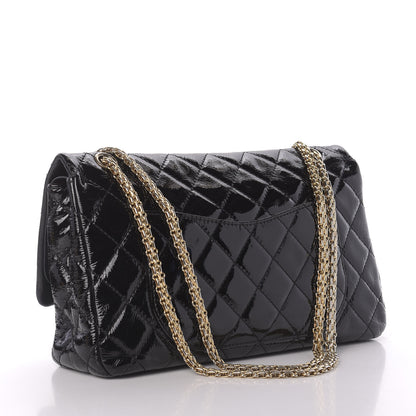 Chanel Distressed Patent Quilted 2.55 Reissue 227 Flap Black 4 of 12