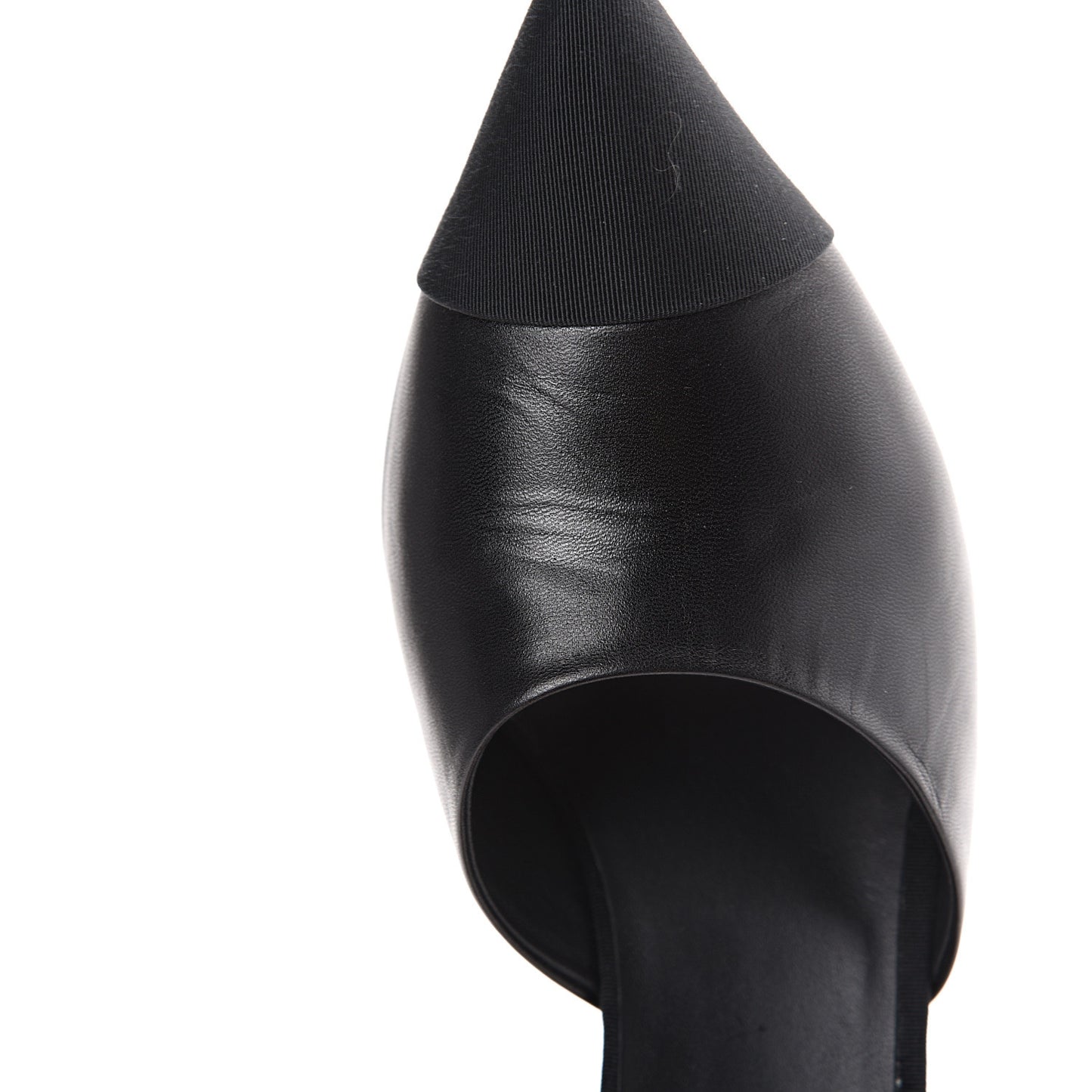Goatskin Grosgrain Cap Toe Pearl Mule 40 Black