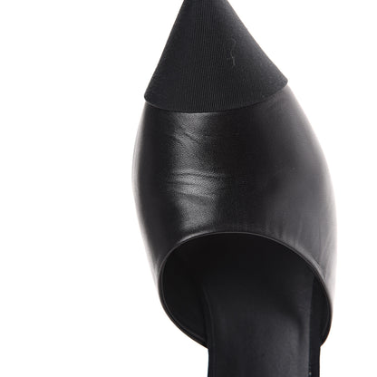 Chanel Goatskin Grosgrain Cap Toe Pearl Mule 40 Black 12 of 13
