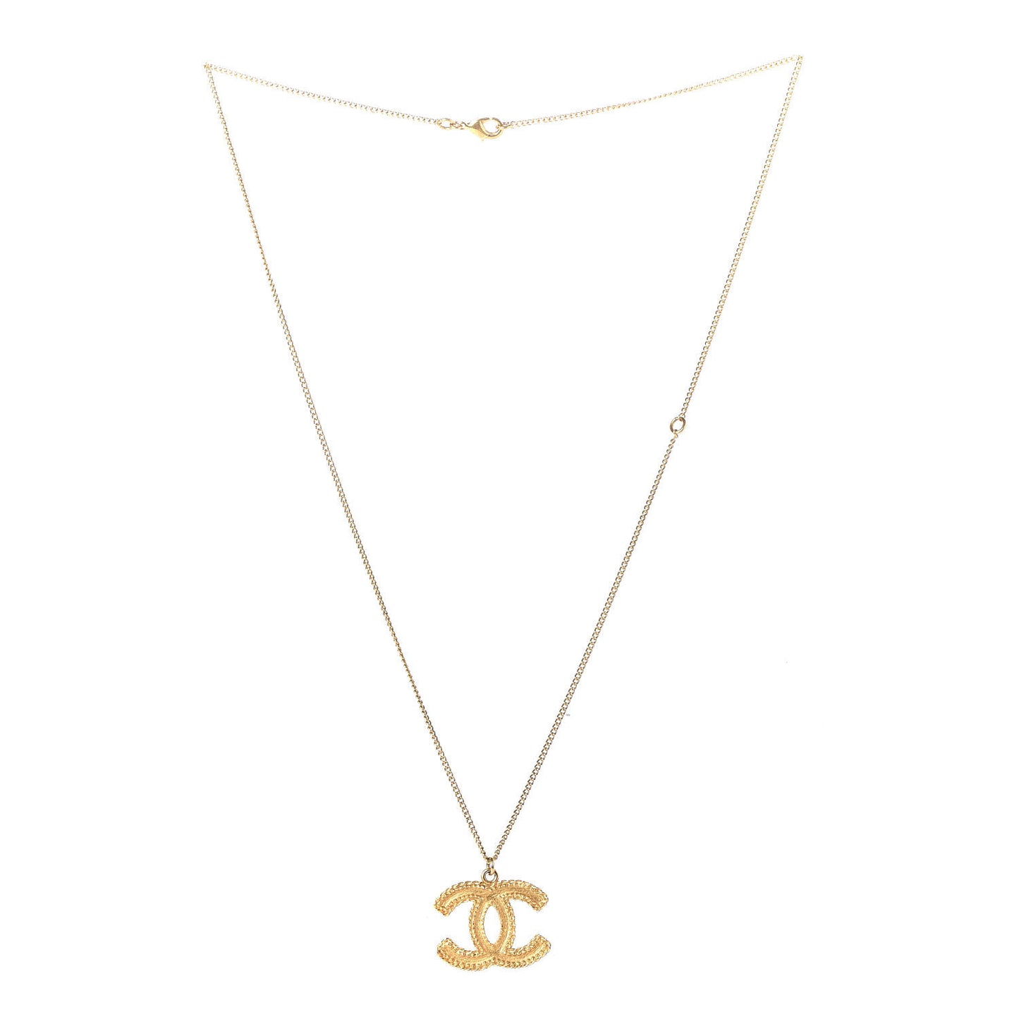 Metal CC Necklace Matte Gold