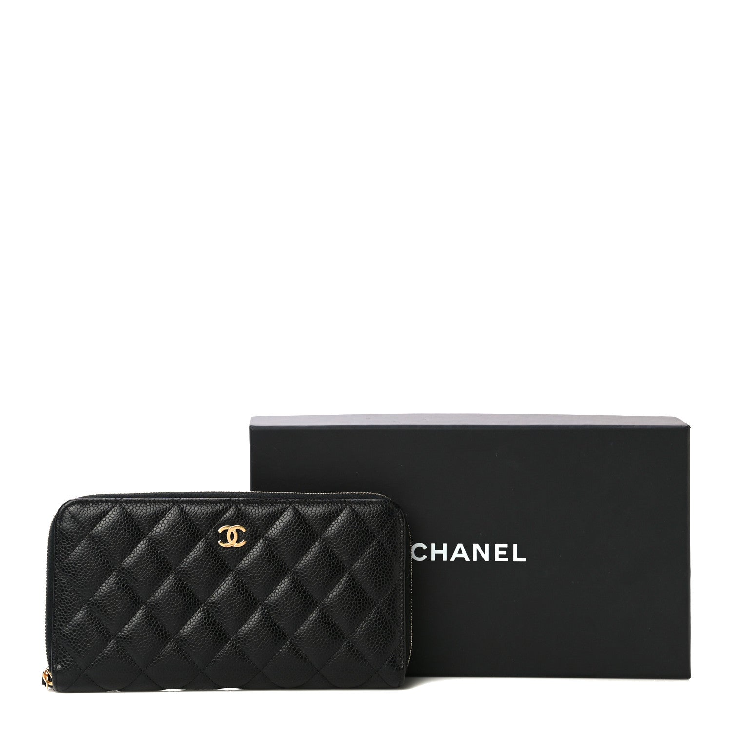 Chanel Caviar Quilted Large Gusset Zip Around Wallet Black 12 of 12