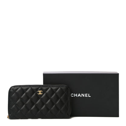 Chanel Caviar Quilted Large Gusset Zip Around Wallet Black 12 of 12