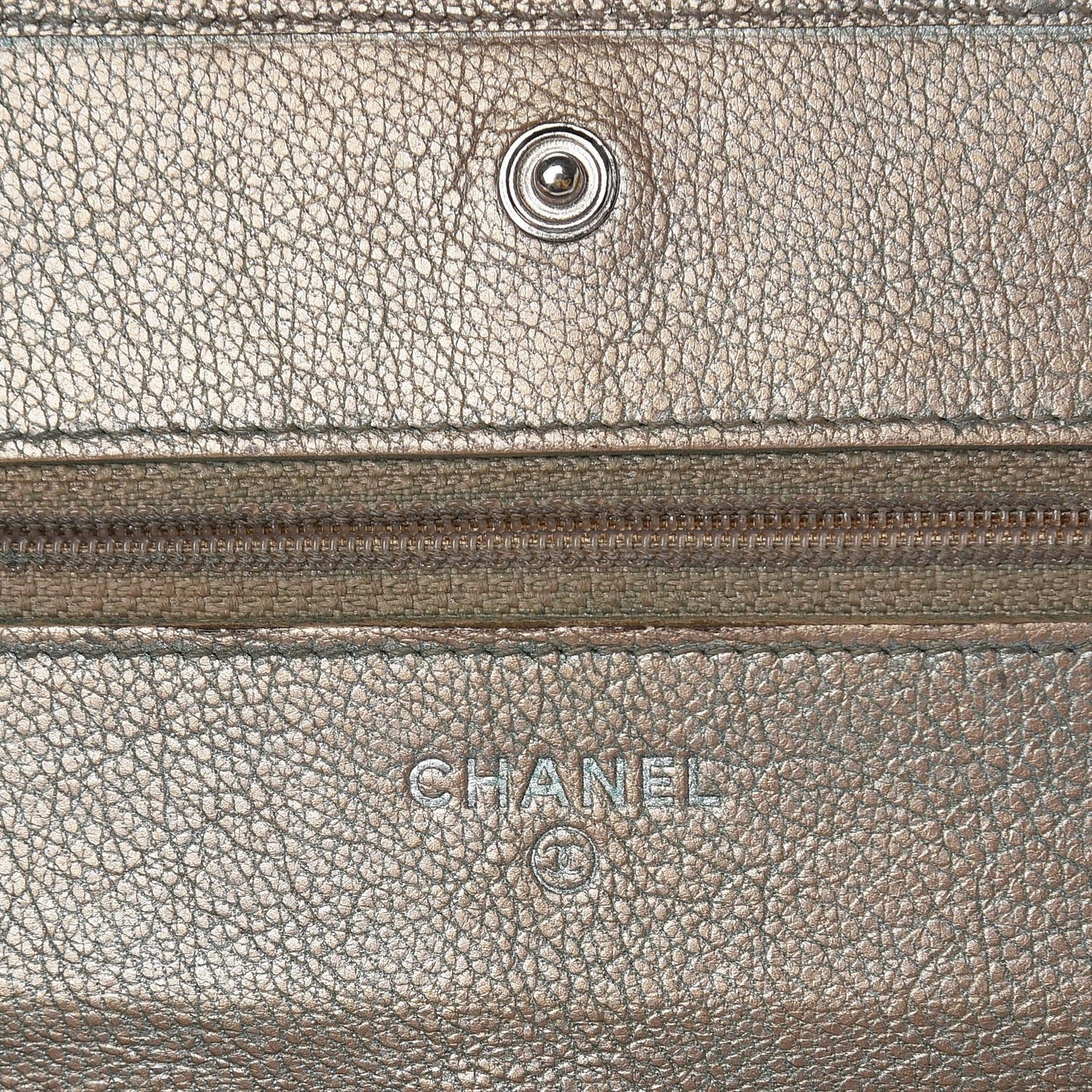 Metallic Goatskin Wallet On Chain WOC Gold