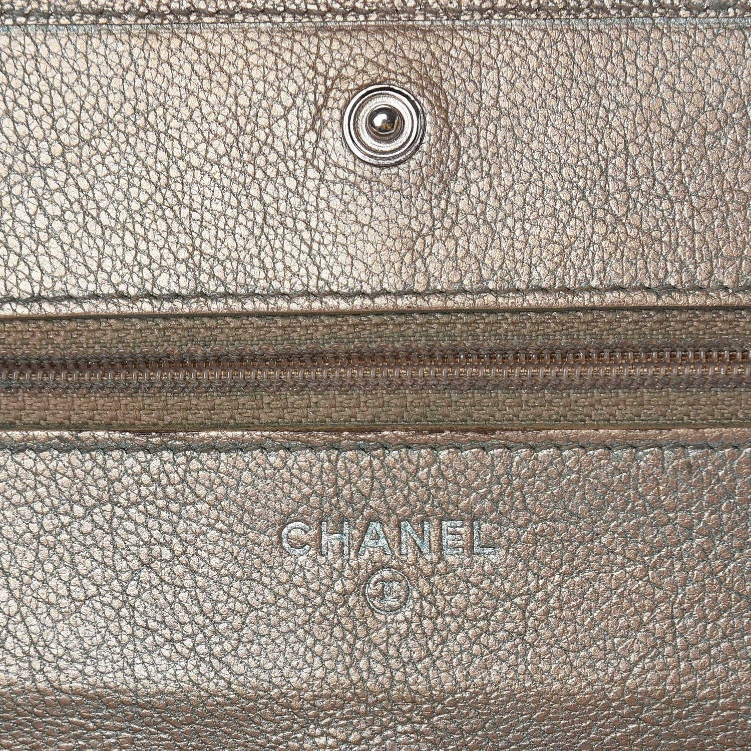 Chanel Metallic Goatskin Wallet On Chain WOC Gold 6 of 21