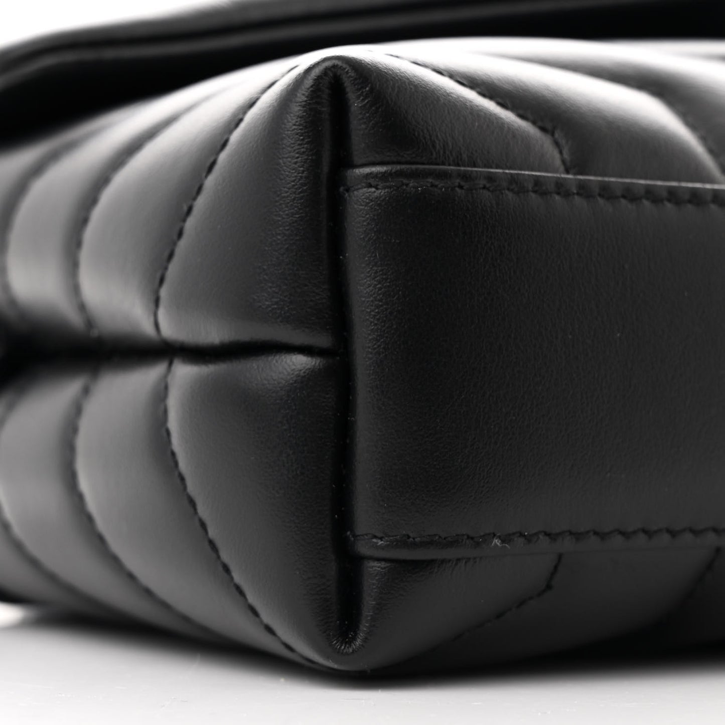 Calfskin Y Quilted Monogram Monochrome Toy Loulou Crossbody Bag Black