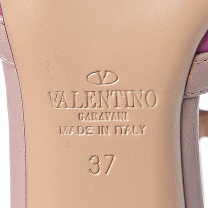Valentino Garavani Patent Rockstud Ankle Strap Low Heel Pumps 37 Purple Poudre 6 of 10