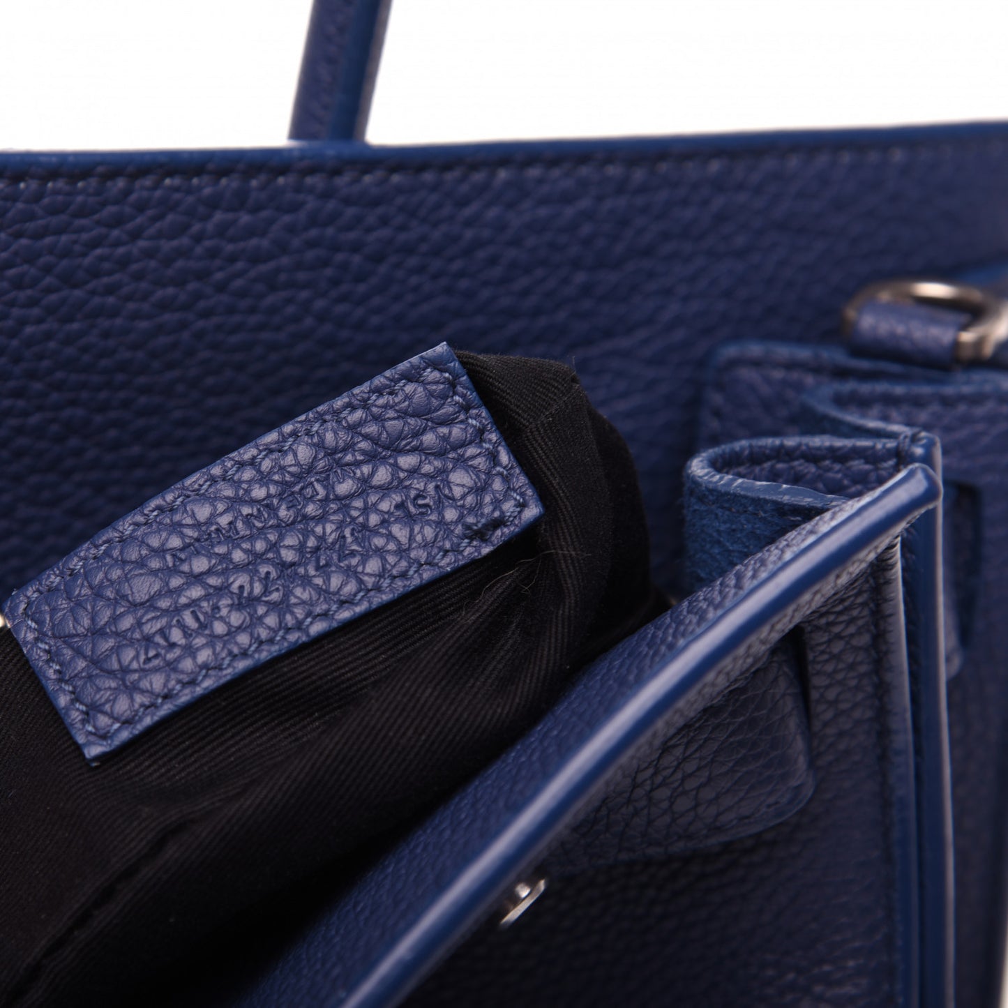 Grained Calfskin Baby Sac De Jour Souple Denim
