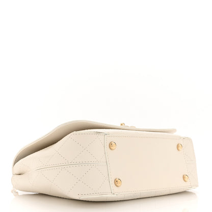 Chanel Calfskin Stitched Medium Covered CC Flap Bag White 4 of 10