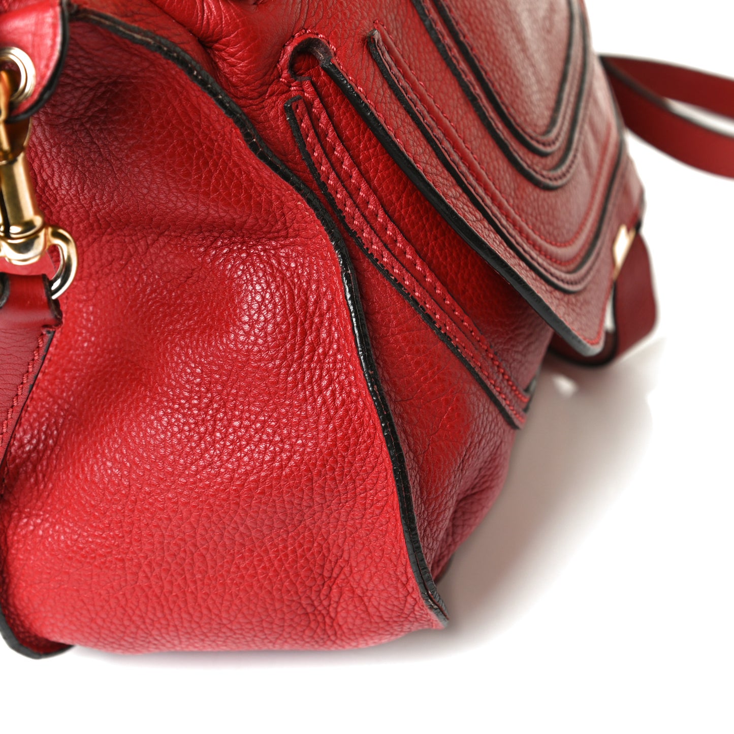 Calfskin Medium Marcie Satchel Peony Red