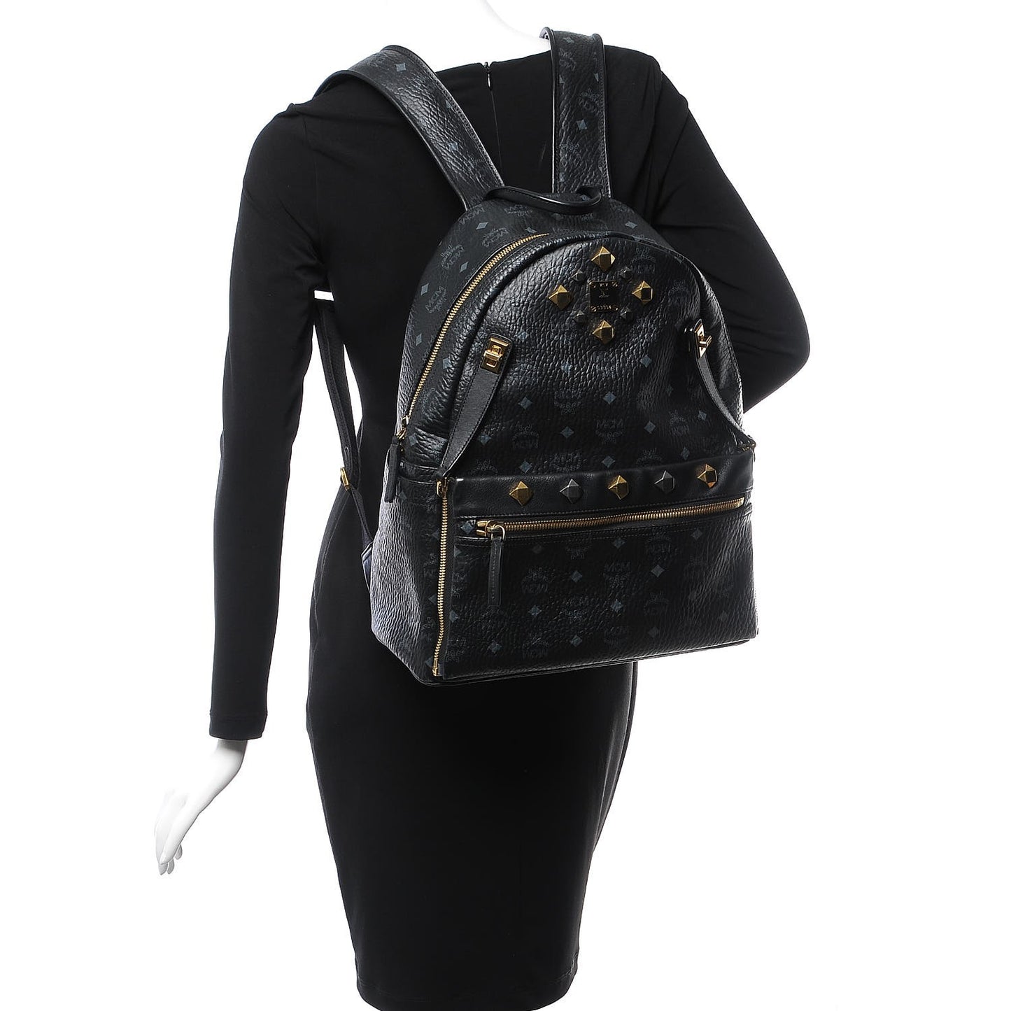 Visetos Medium Studded Dual Stark Backpack Black